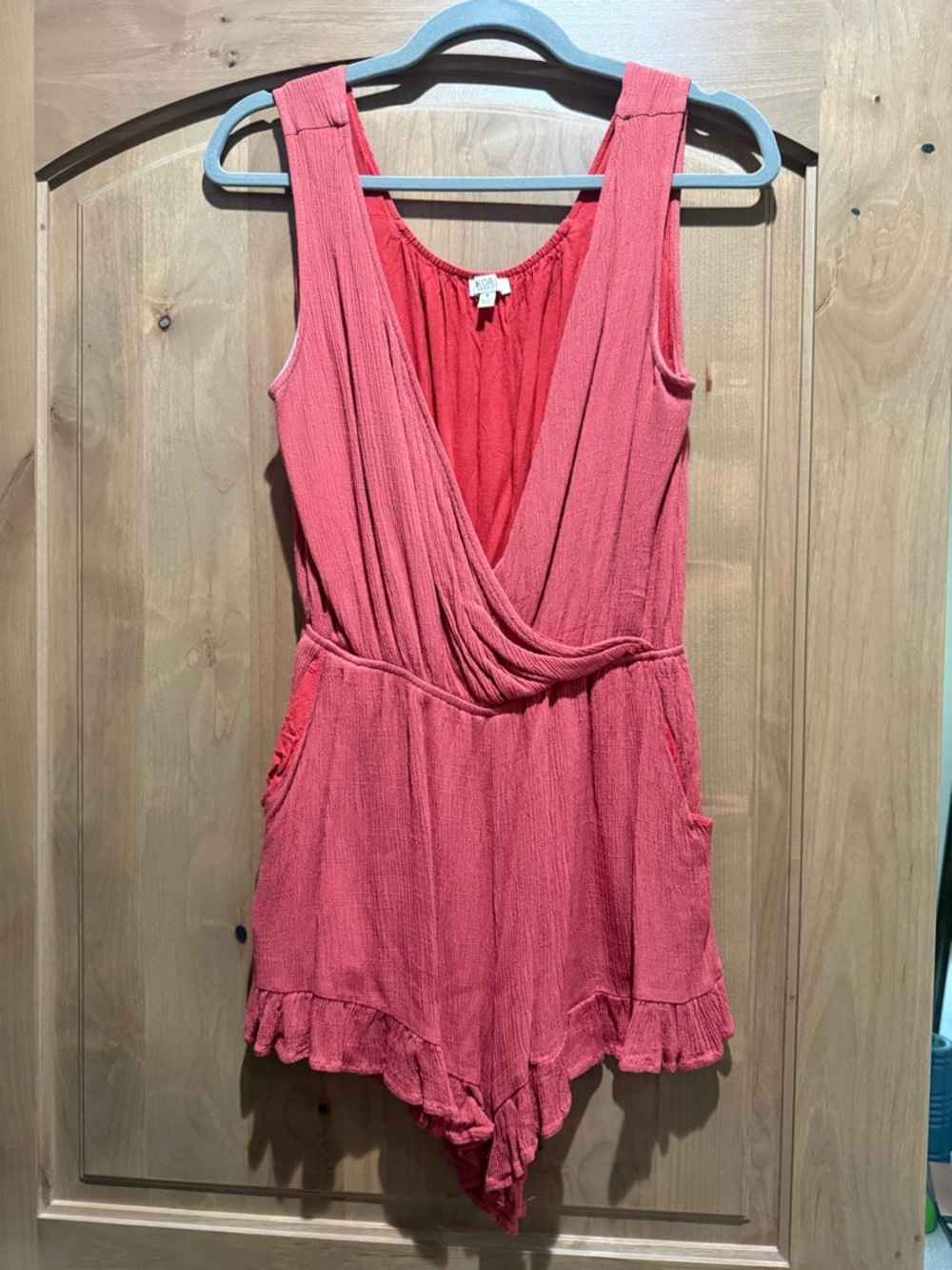 Kori Red Textured Sleeveless Top